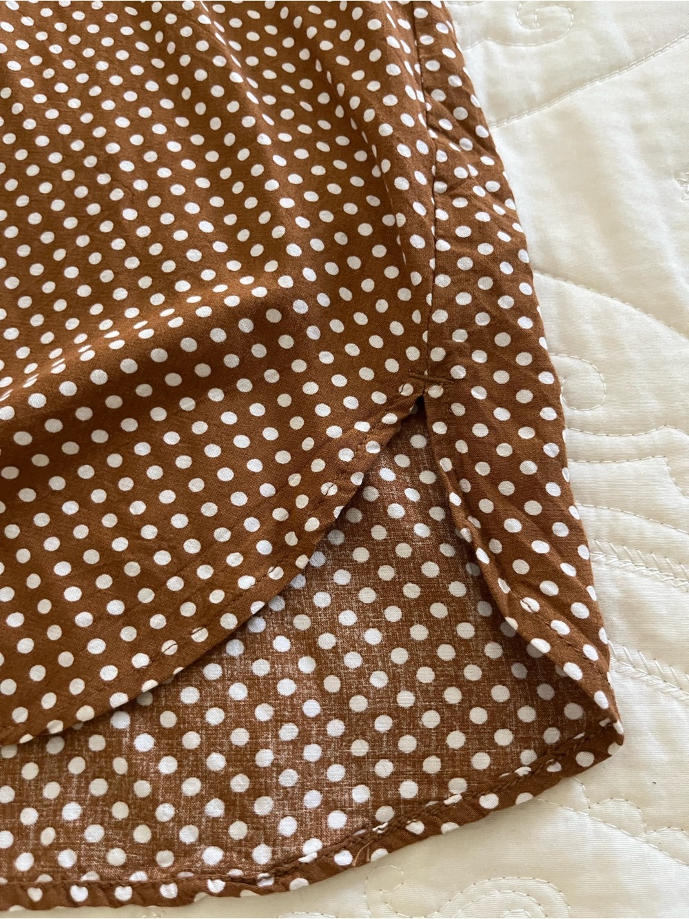 LOFT Brown Polka Dot Long-Sleeve Blouse - Picture 5 of 9